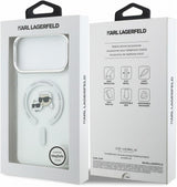Karl Lagerfeld IML Karl & Choupette Head Metal Frame Case with MagSafe for iPhone 17/18 Pro Max 6.9" Clear - KLHMP18XHLSKCH