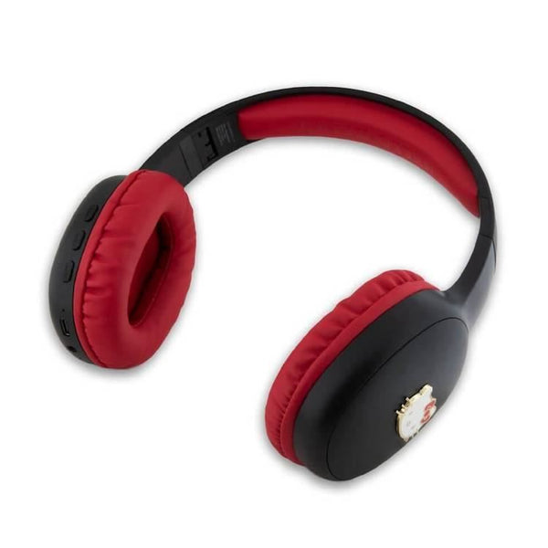 Hello Kitty Metal Logo Oval Shape Bluetooth Headphones Black - HKBHA1BKHLMK