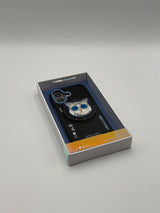 Nimmy Glass Cool Cat Face Case with Detachable MagSafe Grip Stand for iPhone 17 6.3" Black Blue - N-YJKM-CXZJ-IP17-03