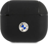 BMW Leather Cover with Silver Logo for Airpods 3 Black - BMA3SSLBK