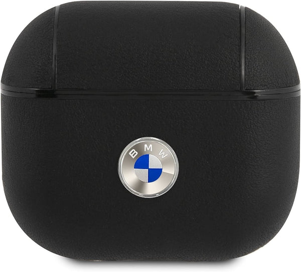 BMW Leather Cover with Silver Logo for Airpods 3 Black - BMA3SSLBK