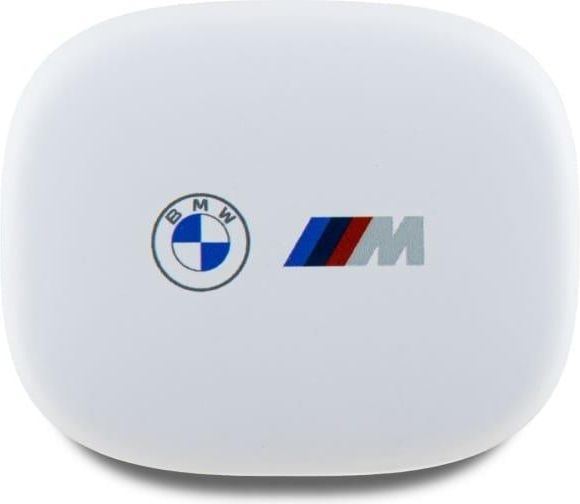 BMW M Sports Bluetooth Headphones TWS Docking Station with Printed Logo White - BMBEMIATP20LOH
