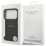 Guess Peony Hot Stamp Case with MagSafe for iPhone 17 Pro 6.3" Black - GUHMP17LPSAMSECK