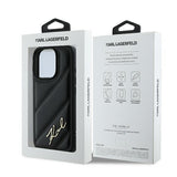 Karl Lagerfeld Quilted Signature Case for iPhone 16 Pro 6.3" Black - KLHCP16LPQDSMGK