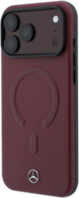 Mercedes Leather 3D MagSafe Case for iPhone 17/18 Pro Max 6.9" Burgundy - MEHMP18X25PEMMOR