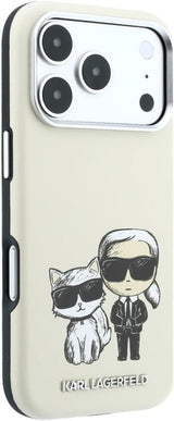 Karl Lagerfeld Smooth PU Leather Case with Sketch Print and MagSafe for iPhone 17/18 Pro 6.3" Beige - KLHMP18L6PWKCIDE