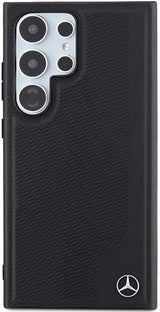 Mercedes Benz Debossed Line with MagSafe Star Logo Case for Samsung Galaxy S24 Ultra 6.8" Black - MEHMS24L23RBGVK