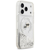 Karl Lagerfeld Liquid Glitter Karl & Choupette Heads Case with MagSafe for iPhone 17/18 Pro Max 6.9" Clear - KLHMP18XLGKCSGH