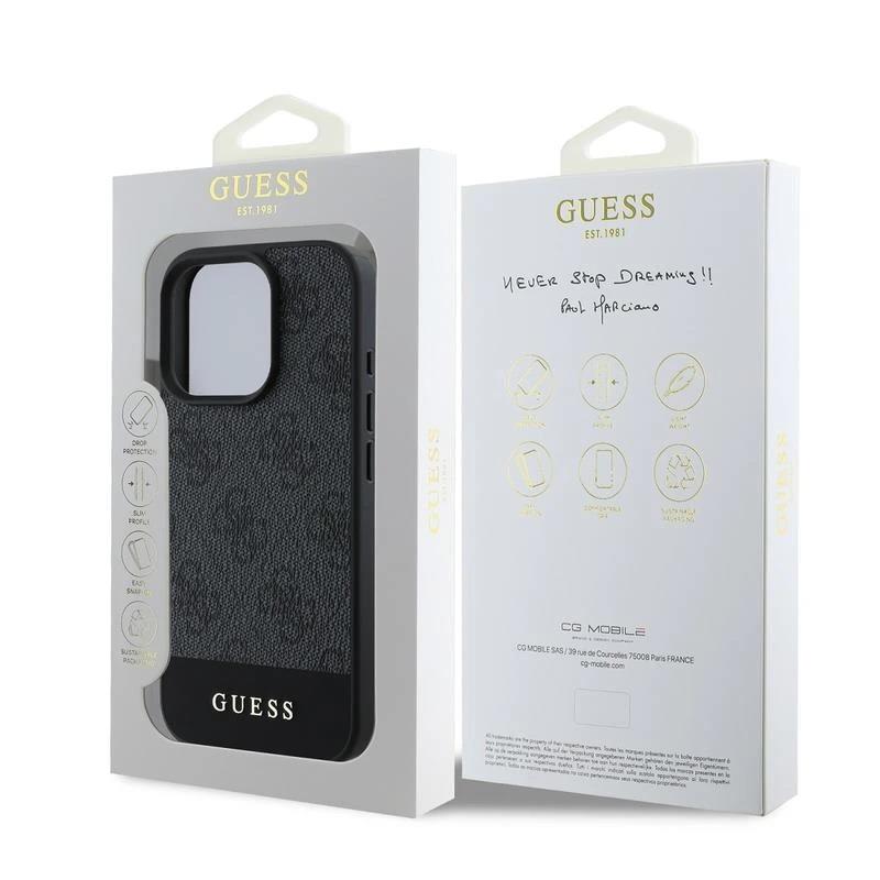 Guess PU 4G Stripe Case for iphone 16 Pro Max 6.9" Black - GUHCP16XG4GLGR