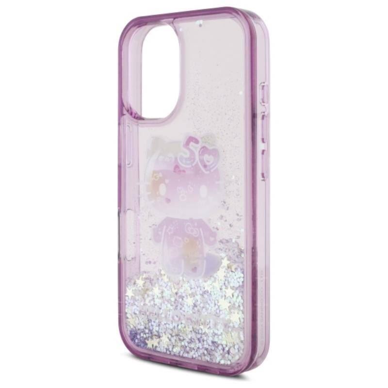 Hello Kitty Liquid Glitter 50th Anniversary Party Case for iPhone 16 6.1" Purple - HKHCP16SL50PPU