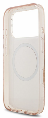 Guess IML Flowers Electro Pearl Strap MagSafe Case for iPhone 17/18 Pro 6.3" Pink - GUHMP18LHCPOFPP