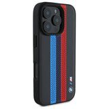 BMW M Performance Tricolor Printed Stripes Case with MagSafe for iPhone 16 Pro Max 6.9" Black - BMHMP16X23PUPTK