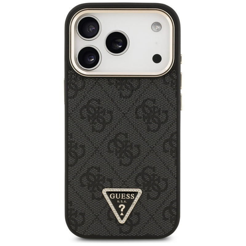 Guess 4G Triangle Logo Case with MagSafe for iPhone 17 Pro Max 6.9" Black Gold - GUHMP17XP4GTDGMK