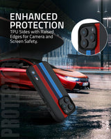 BMW M Performance Tricolor Printed Stripes Case with MagSafe for iPhone 16 Pro Max 6.9" Black - BMHMP16X23PUPTK