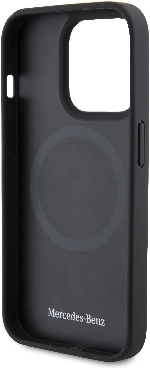 Mercedes Benz Leather Case Star Logo with MagSafe Case for iphone 15 Pro 6.1"  Black - MEHMP15L23RCMK