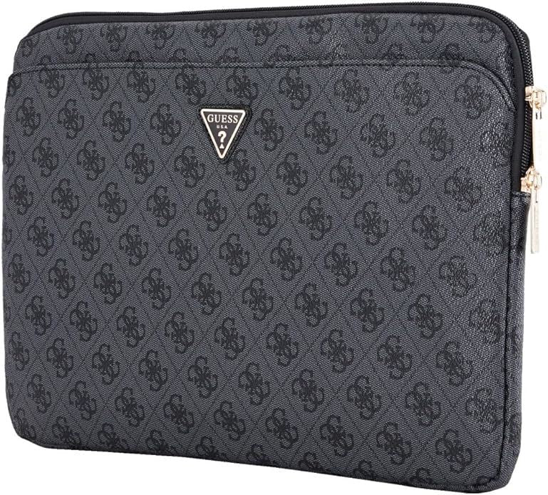 Guess 4G Zipper Pocket Triangle Logo Laptop Sleeve for 14" MacBook Black - GUCS14ZP4DPTK