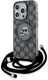 Karl Lagerfeld Karl & Choupette Crossbody Case with MagSafe for iphone 15 Pro Max 6.7" Black - KLHMP15XHCKCKLCK