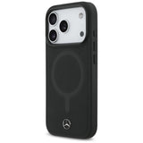 Mercedes Plain Smooth Leather Case with MagSafe for iPhone 17 Air 6.5" Black - EMHMP17M23RCMK
