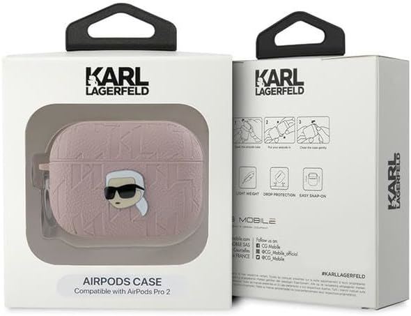 Karl Lagerfeld Monogram Karl Head Case for AirPods Pro 2 Pink - KLAP2PGKIPP