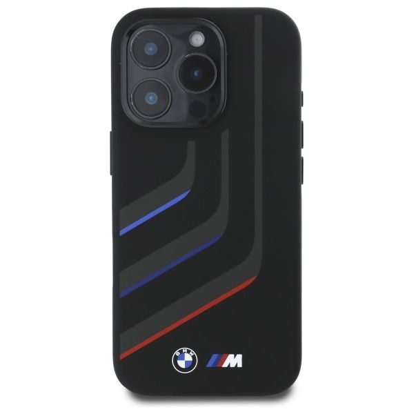 BMW Silicone Turning Lines Case with MagSafe for iPhone 16 Pro Max 6.9" Black - BMHMP16X23SLIK
