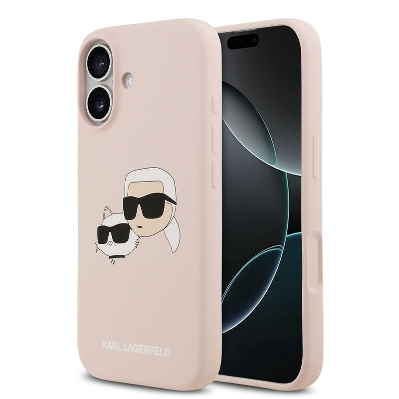 Karl Lagerfeld Liquid Silicone Double Head Case with MagSafe for iPhone 17 6.3" Pink - KLHMP17SSKCHPPLP