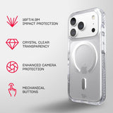 Tech21 Evo Crystal Case with MagSafe for iPhone 17/18 Pro 6.3" Clear Silver - T21-11642