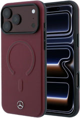 Mercedes Leather 3D MagSafe Case for iPhone 17/18 Pro 6.3" Burgundy - MEHMP18L25PEMMOR