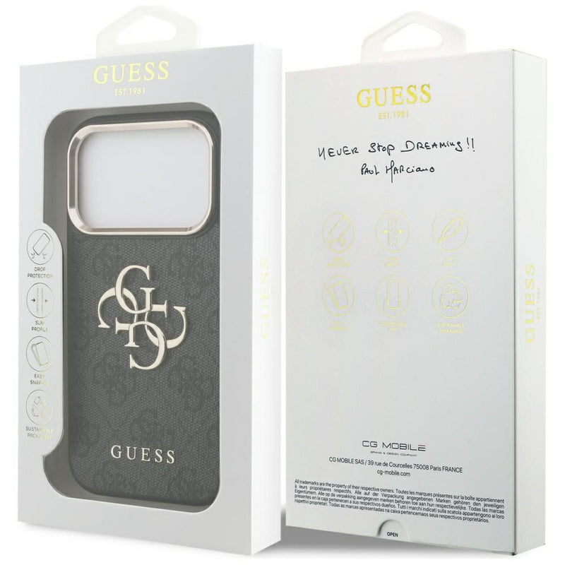Guess Big 4G Classic Logo Case for iPhone 17 Pro 6.3" Black Gold - GUHCP17L4GMGCGR
