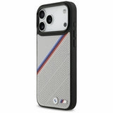 BMW M Tricolor Metal Logo Case with MagSafe for iPhone 17 Pro Max 6.9" Grey - BMHMP17X25PCSPEG