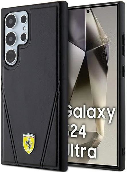 Ferrari  Hot Stamp V Line with MagSafe Hard Case for Samsung Galaxy S24 Ultra 6.8" Black - FEHMS24LP3BAK