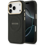 Guess Peony Hot Stamp Case with MagSafe for iPhone 17 Pro 6.3" Black - GUHMP17LPSAMSECK