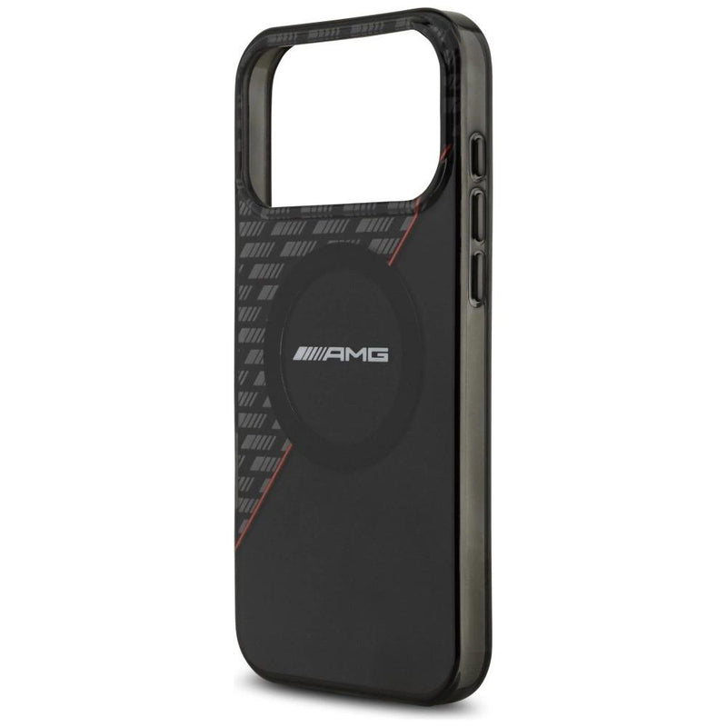 AMG Double Layer Transparent Rhombs Case with MagSafe for iPhone 17 Pro Max 6.9" Black and Red - AMHMP17X24HRDKR