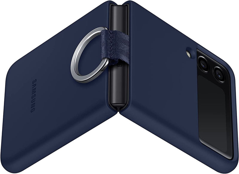 Samsung Galaxy Z Flip 3 Silicone Cover with Ring Navy - EF-PF711TNEGWW