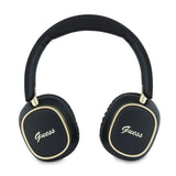 Guess Rectangle Metal Script Logo ENC On Ear Wireless Headphone Black - GUBHV28HGCSMK