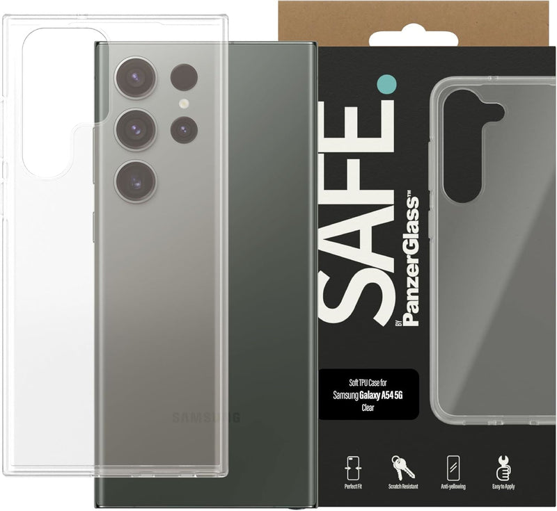 Panzer Glass Safe Soft TPU Case for Samsung Galaxy S23 Ultra 6.9" Clear - SAFE95322