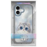 Nimmy Big Eye Cute Pet Silver Shaded Cat Case with MagSafe for iPhone 17 6.3" Grey Blue - N-XDY-IP17-023