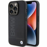 BMW Hot Stamp Leather Case for iphone 15 Pro 6.1" Black - BMHCP15LSLLBK