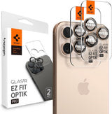 Spigen Optik Pro Glastr EZ Fit Camera Protector 2 Pack for iPhone 16 Pro 6.3" and Pro Max 6.9" Desert Titanium - AGL08862