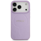 Guess Grained Ring Case with MagSafe for iPhone 17 Pro 6.3" Purple - GUHMP17LPGHSMMU