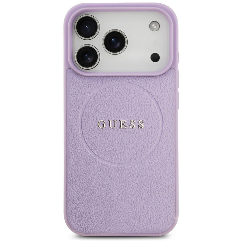 Guess Grained Ring Case with MagSafe for iPhone 17 Pro 6.3" Purple - GUHMP17LPGHSMMU