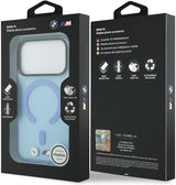 BMW M IML Frosted Metal Logo Trims Case with MagSafe for iPhone 17/18 Pro Max 6.9" Blue - BMHMP18X26HTFMILB