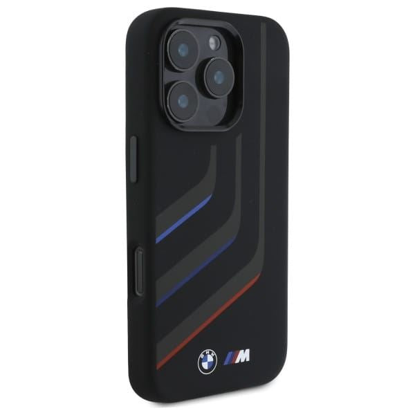 BMW M Series Silicone Turning Lines Case with MagSafe for iPhone 16 Pro 6.3" Black - BMHMP16L23SLIK