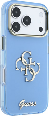Guess IML 4G Script Metal Logo Case for iPhone 17/18 Pro Max 6.9" Light Blue - GUHCP18X5HC4MLSL