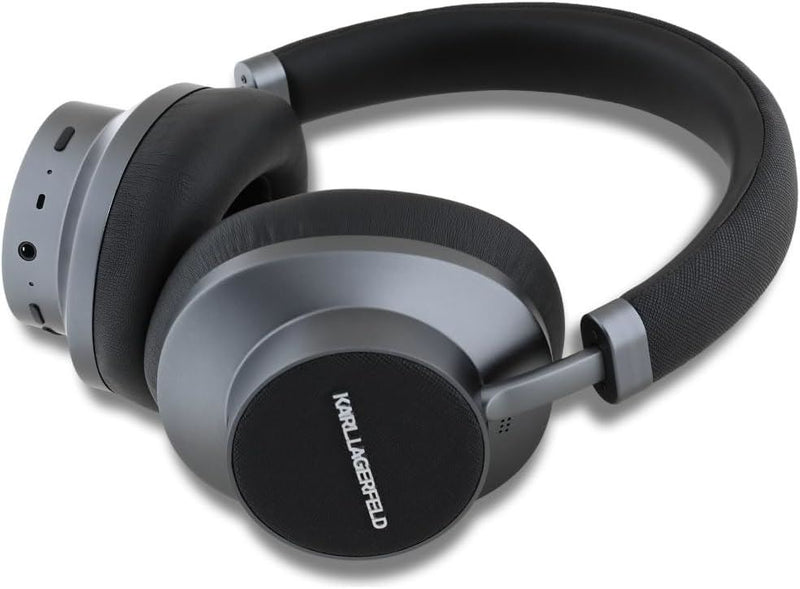 Karl Lagerfeld Saffiano Metal Logo ANC/ENC Wireless Headphones Black - KLBHP73PSACKMK