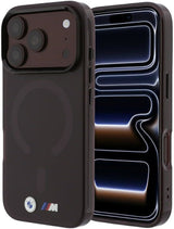 BMW M IML Frosted Metal Logo Trims Case with MagSafe for iPhone 17/18 Pro Max 6.9" Burgundy - BMHMP18X26HTFMILR