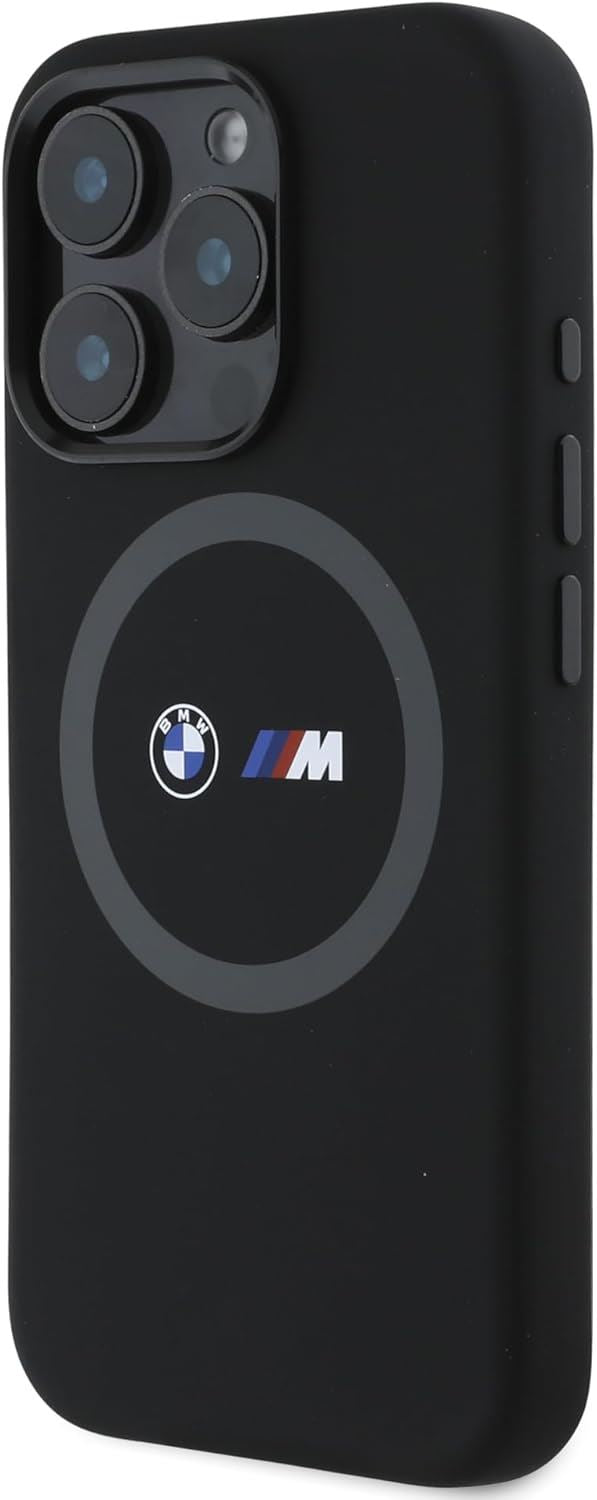 BMW M Series Silicone Printed Ring Case with MagSafe for iPhone 16 Pro Max 6.9" Black - BMHMP16X23SROK