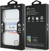 BMW M Series Silicone Horizontal Line Case with MagSafe for iPhone 17 Pro Max 6.9" White - BMHMP17X25SHOTSH