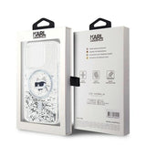 Karl Lagerfeld Liquid Glitter Choupette Head Case with MagSafe for iPhone 15 Pro Max 6.7" Clear - KLHMP15XLGCHSGH