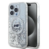 Karl Lagerfeld Liquid Glitter Choupette Head Case with MagSafe for iPhone 15 Pro 6.1" Clear - KLHMP15LLGCHSGH