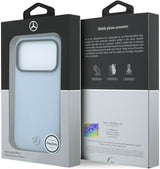 Mercedes Leather Semi Wrap Wood Effect Case with MagSafe for iPhone 17/18 Pro Max 6.9" Blue - MEHMP18X25PFWWPB